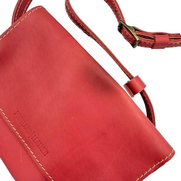 Portland Leather Basic Waist Belt Bag Adjustable Buckle Magnetic Coral Pink - Picture 9 of 12